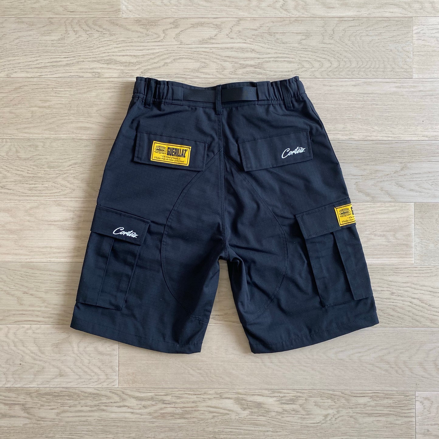 "alcatraz" cargo shorts black