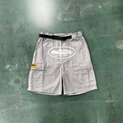 "alcatraz" cargo shorts grey