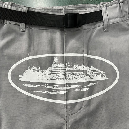 "alcatraz" cargo shorts grey