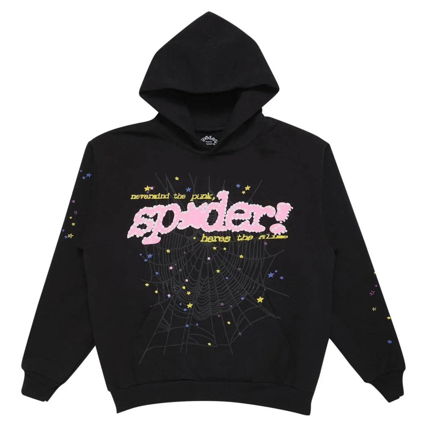 "Sp5der-Hoodie" Black and Pink