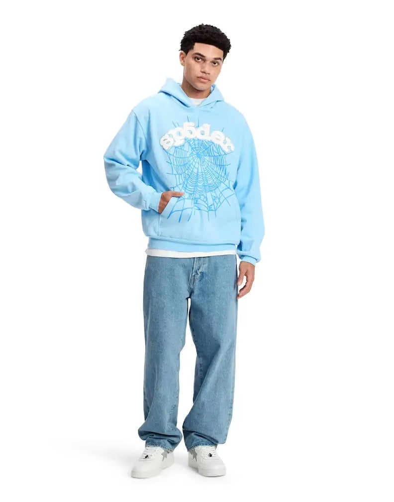 "Sp5der-Hoodie" Babyblue