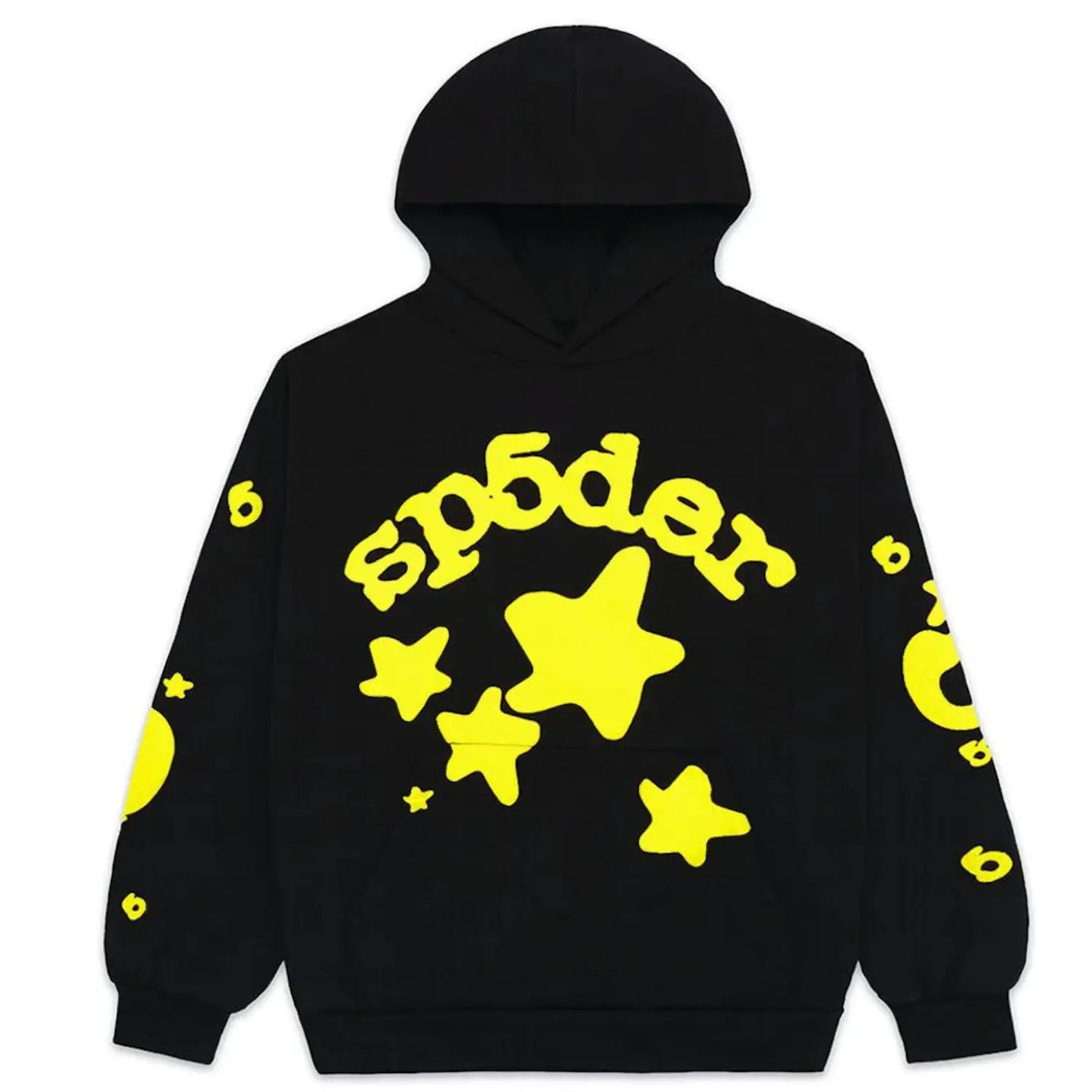 "Sp5der-Hoodie" Black and Yellow